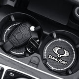 2PCS Ssang Yong Diamond Car Water Coaster Cup Mat