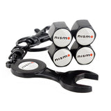 4pcs/set Nissan Nismo GTR Logo Car Air Valve Stem Cap Auto Tyre Valve Covers with Wrench