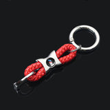 BMW M Power Logo Braided Rope Car Keychain Keyring