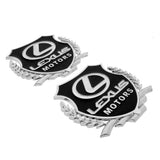 2PCS Lexus Metal Car Rear Sticker Shield Trunk Emblem Badge Decal