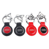 Audi Logo Leather Car Keychain