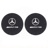 2pcs/set Mercedes Benz AMG Logo PVC Waterproof Car Water Coaster