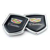 2PCS Cadillac Metal Car Side Sticker Auto Emblem Badge Decal