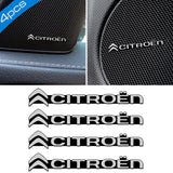 4pcs Citroen Logo Metal Car Stereo Sticker Auto Audio Emblem Decal