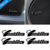 4pcs/set Cadillac Metal Car Stereo Sticker Auto Audio Emblem Decal