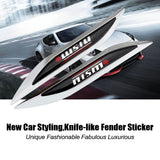 2pcs Nissan Nismo Logo Metal Car Sider Fender Sticker Emblem Badge