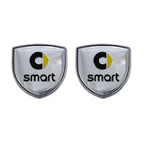 2pcs 39x39mm Mercedes Benz Smart Shield Metal Car Window Sticker Emblem Badge Decal
