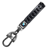 BMW PU leather Braided Rope Car Keychain