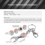 4pcs/set MG Logo Car Air Valve Stem Cap Auto Tyre Valve Covers with Wrench