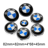 7PCS BMW 1 3 5 7 Series Car Front Hood Sticker Rear Emblem Badge Car Steering Wheel Sticker Wheel Center Hub Cap