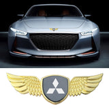 Mitsubishi Logo Metal Wings Car Front Hood Bonnet Center Sticker Emblem