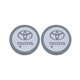 2pcs Toyota Logo Car Water Coasters 7-color LED Light Cup Mat Holder
