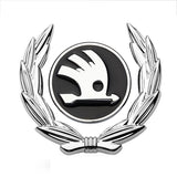 Skoda Wheat Metal Car Window Sticker Emblem Badge Decal