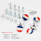 4pcs/set Volkswagen GTI ABT R SR Logo Stainless Steel Car License Plate Bolts