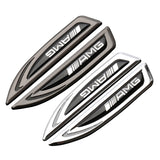 2pcs Mercedes Benz AMG Logo Metal Car Fender Side Sticker Decal Emblem Badge