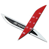 2pcs Toyota TRD Logo Metal Car Sider Fender Sticker Emblem Badge