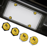 4pcs/set Ferrari Logo Stainless Steel Car License Plate Bolts