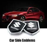 2PCS Suzuki Metal Car Rear Sticker Shield Trunk Emblem Badge Decal