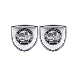 2pcs 39x39mm Mercedes Benz AMG Apple Tree Shield Metal Car Window Sticker Emblem Badge Decal