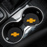 2pcs/set Chevrolet Logo PVC Waterproof Car Water Coaster