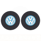 2pcs/set Volkswagen Logo PVC Waterproof Car Water Coaster