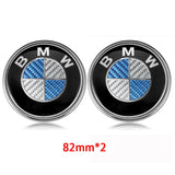 2PCS BMW Logo X1 X3 X5 X6 1 3 5 7 Series 82mm Car Front Hood Sticker 82mm Auto Trunk Emblem Rear Badge Decal