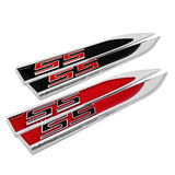 2pcs/set Chevrolet SS Metal Car Fender Side Sticker Emblem Badge Decal