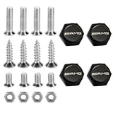 4pcs/set Mercedes Benz AMG Brabus Smart Logo Stainless Steel Car License Plate Bolts