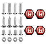 4pcs/set Honda Logo Stainless Steel Car License Plate Bolts