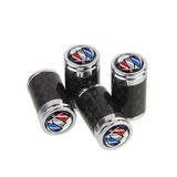 4pcs/set Buick Logo Carbon Fiber Car Air Valve Stem Cap Auto Tyre Valve Covers