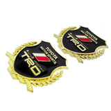 2PCS Toyota TRD Metal Car Rear Sticker Shield Trunk Emblem Badge Decal