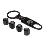 4pcs/set MG Car Air Valve Stem Cap Auto Tyre Valve Covers with Keychain