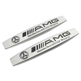 2pcs Mercedes Benz AMG Brabus Lorinser Elegance Avantgarde Logo Metal Car Fender Side Badge Decal Rear Emblem Sticker