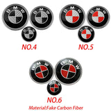 3PCS BMW 82mm Front Bonnet Emblem 74mm Rear Badge 45mm Car Steering Wheel Center Sticker Decal