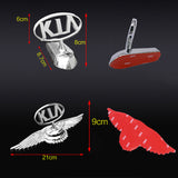 KIA Angle Wings Metal Car Front Hood Bonnet Sticker Emblem Badge