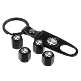 4pcs/set Alfa Romeo Car Air Valve Stem Cap Auto Tyre Valve Covers with Keychain