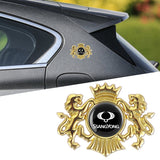 Ssang Yong Double Lion Metal Car Rear Sticker Auto Window Emblem Badge Decal