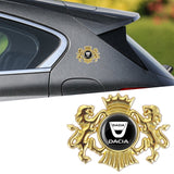 Dacia Double Lion Metal Car Rear Sticker Auto Window Emblem Badge Decal