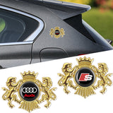 Audi Sline Double Lion Metal Car Rear Sticker Auto Window Emblem Badge Decal