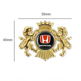 Honda Double Lion Metal Car Rear Sticker Auto Window Emblem Badge Decal