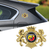 Abarth Double Lion Metal Car Rear Sticker Auto Window Emblem Badge Decal