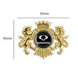 Ssang Yong Double Lion Metal Car Rear Sticker Auto Window Emblem Badge Decal
