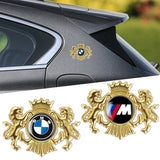 BMW M Power Double Lion Metal Car Rear Sticker Auto Window Emblem Badge Decal