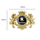 Skoda Double Lion Metal Car Rear Sticker Auto Window Emblem Badge Decal