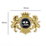 Lada Double Lion Metal Car Rear Sticker Auto Window Emblem Badge Decal