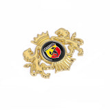 Abarth Double Lion Metal Car Rear Sticker Auto Window Emblem Badge Decal