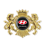 Hyundai Double Lion Metal Car Rear Sticker Auto Window Emblem Badge Decal