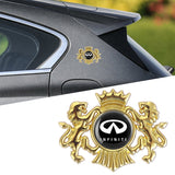 Infiniti Double Lion Metal Car Rear Sticker Auto Window Emblem Badge Decal