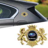 Subaru Double Lion Metal Car Rear Sticker Auto Window Emblem Badge Decal