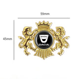 Dacia Double Lion Metal Car Rear Sticker Auto Window Emblem Badge Decal
